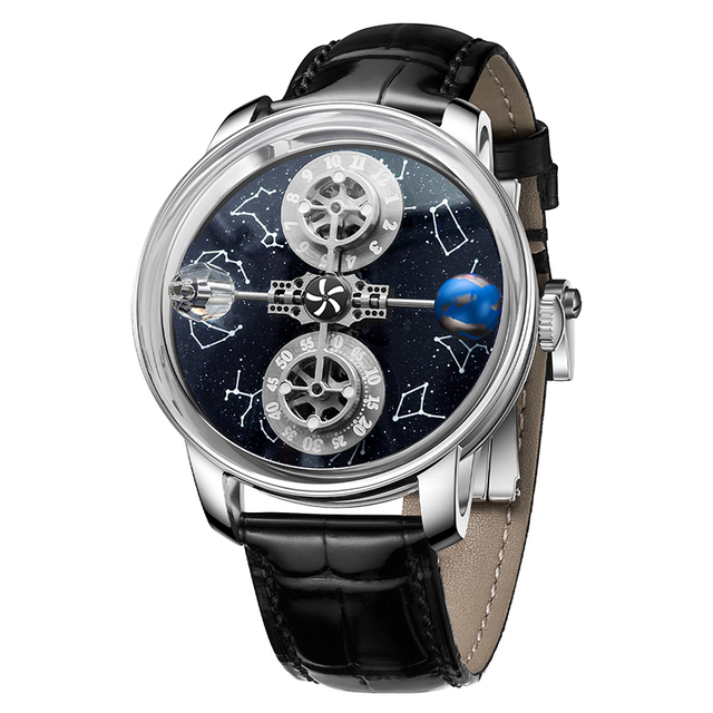 Factory Batch Custom Stainless Steel Case Unique Time Show Turbine Shape Second Hand Men Automatic Mechanical Watch