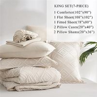 Ensemble de couettes King Size tuftées ensemble de lit dans un sac de 7 pièces, ensemble de couettes et de draps Shabby Chic Boho