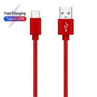Cable USB Tipo-C de Nailon con Carga Rápida 3A, Carcasa de Aleación de Aluminio, Conductor de Cobre Puro 21AWG, Trenzado, para Impresora, Auriculares, Computadora