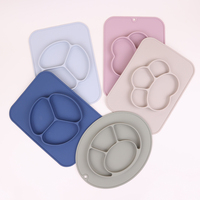 Nouvelle idée de produit 2024 assiette pour bébé napperon intégré plaques d'aspiration en silicone pour enfants enfants tout-petits cuisine Table à manger