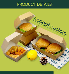 Paquete de comida listo para desechar, caja de hamburguesas de microflauta, cajas rígidas, Papel Sándwich, caja de papel transparente para pasteles, aceptar para llevar - Product Image 3