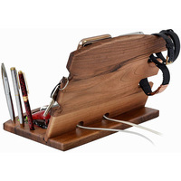 Soporte de madera para teléfono móvil, accesorio para reloj Estación de acoplamiento de dispositivos inalámbricos para hombre, Base móvil de madera, soporte de noche, estación de carga