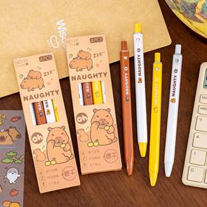 Sevimli karikatür Capybara büyük 0.5mm plastik nötr öğrenci yazma aracı yapılmış öğrenciler için çabuk kuruyan jel kalem - Product Image 6