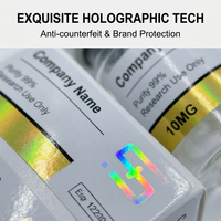 Étiquettes holographiques anti-contrefaçon pour flacons PET de 10 ml, logo personnalisé, autocollant privé pour emballage médical, revêtement UV, respectueux de l'environnement
