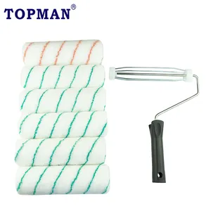 TOPMAN 7pc 9 Inch Continuous Fibre Fabric For Reduced Fibre Loss And Fast And Even Coverage Paint Roller Set