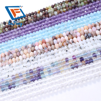 Perles de pierres précieuses naturelles facettées rondes de 3x4 mm en gros, pas chères, pour la fabrication de bijoux