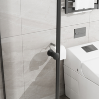 Cabine de douche sans cadre 36 pouces de largeur x 36 pouces de profondeur W X 72 pouces. Porte de douche d'angle avec 1/4 po. Verre trempé transparent, ouverture pivotante