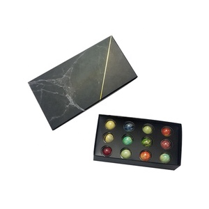 Beautiful Wedding Cake Boxes for Guest <strong>Marble</strong> Print Gold Foil logo Custom Rigid Cardboard Luxury <strong>Chocolate</strong> Box - Product Image 2