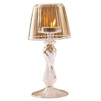 Porte-bougies en verre transparent pour bougies chauffe-plat, centre de table, lampe de table en verre, chandelier décoratif pour la maison et les mariages
