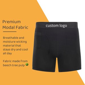 CELINNE Breathable Soild Plus Size Mans <b>Boxer</b> Briefs Mid-Rise Breathable Antibacterial Men <b>Boxer</b> Underwear With Pocket - Product Image 3
