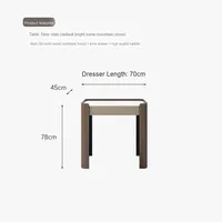 Coiffeuse italienne moderne et minimaliste Coffre de rangement en cuir léger Bureau de maquillage intégré de luxe pour petite salle de bain