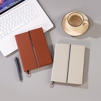 Cuaderno A5 de Cuero PU con Encuadernación Cosida, en Caja de Regalo, Diario Texturizado, Bloc de Notas, en Oferta