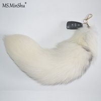 MWFur – porte-clés en fourrure de renard véritable, couleur naturelle, queue de renard naturelle