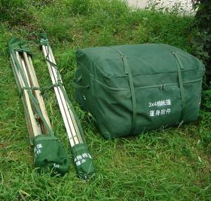Carpa Personalizada Estilo Africano de Una Habitación, 3mx4m, Doble Capa, Impermeable, para las Cuatro Estaciones, para 10 Personas, Verde Militar/Verde Oliva - Product Image 3