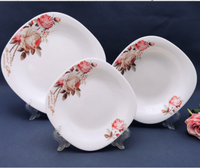 Set Perlengkapan Makan Kaca Opal Tahan Panas LBXHP 18 PCS, Set Peralatan Makan Kaca Opal Putih Susu Tahan Panas, Piring Kaca Opal