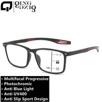Photochromique ultra-léger sport cyclisme rectangle rivet photogray lunette pour hommes multifocale progressive lecture presbytie lunettes