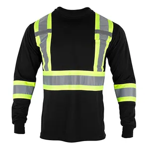 Custom Breathable Construction Uniforms Short Shirt Long Sleeve Hi Vis Reflective Road Safety Polyester Mesh T Shirt