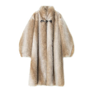 <span class=keywords><strong>Cappotto</strong></span> Invernale Slim Vintage con Collo Alto <span class=keywords><strong>in</strong></span> <span class=keywords><strong>Pelliccia</strong></span> <span class=keywords><strong>Sintetica</strong></span>, Guscio <span class=keywords><strong>in</strong></span> Poliestere, Maniche Lunghe, Caldo e Drappeggiato - Product Image 5