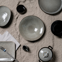 Vaisselle en céramique de style nordique P&T, assiette, bol, tasse, vaisselle en porcelaine, vaisselle émaillée pour la restauration