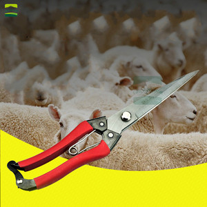 Manual Wool <b>Shears</b> Stainless Steel Red Soft Grip Industrial Grade For <b>Sheep</b> Goat Rabbit Dog Hair Cutting Multi Purpose - Product Image 1