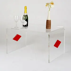 Small Perspex Furniture Plastic End Table Lucite Waterfall Small Coffee Side Table Acrylic Coffee Table