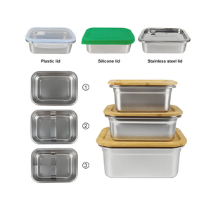LIHONG Bamboo Stainless Steel Hot Cookie Storage 500ml Box Vacuum White Lunch-box Bento Container Lunch Food Containers