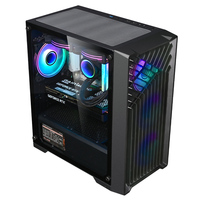 AntarcChill Black Desktop Chassis Case Wonderful Design MATX Mini ITX Mid Tower for Gaming PCs Tempered Glass Plate