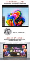 Mur publicitaire en verre HD Film de verre ultra fin Transparent Affichage de rideau LED P2.5P3.91P6 Écran LED P8 pour vitrine de magasin Auto