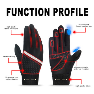 Gants de course d'hiver pour sports de plein air personnalisés, enfants, cinq doigts, bande réfléchissante, antidérapants, chauds, écran tactile, sécurité, équitation - Product Image 3