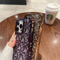 Pour iPhone 15 Pro Max 14 Plus 13 12 11 XR 7 8 Gradient Glitter Petal Phone Case Soft TPU Electroplated Mobile Cases