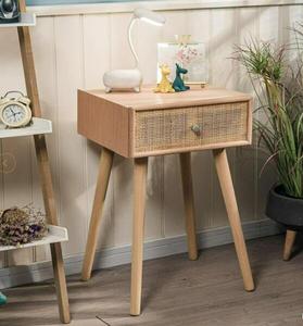 Nature Rattan Wooden <strong>Cabinet</strong> Japanese <strong>Oak</strong> 1 Drawer <strong>Bedside</strong> Table Living Room <strong>Cabinet</strong> - Product Image 1
