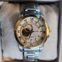 Montre mécanique sportive de style concis pour hommes, 41 mm, verre saphir, affichage de la date, bracelet en acier inoxydable, montre de luxe