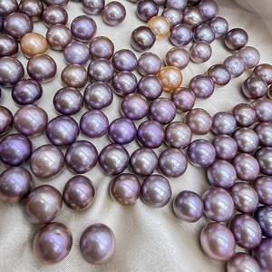Perlas Naturales de Agua Dulce de Alta Calidad a <span class=keywords><strong>Precio</strong></span> de Fábrica, Color Morado, Redondas, de 9-11 mm, Cuentas Sueltas para Artesanía - Product Image 1