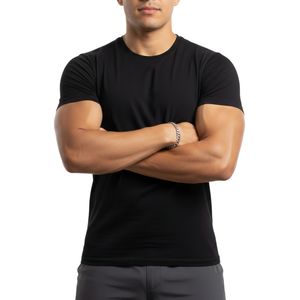 T-Shirt Aderenti Personalizzate 100% Cotone 180 Gsm <span class=keywords><strong>Slim</strong></span> <span class=keywords><strong>Fit</strong></span> con Stampa Logo Personalizzata per <span class=keywords><strong>Uomo</strong></span> - Product Image 2