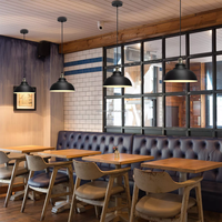 Style Industriel Vintage Bistro BBQ Restaurant Banc Cafétéria Meubles Haut Dossier Cuir Bouton Canapé Cabine Sièges pour Bars