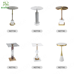 Sang Trọng Vàng Sliver Phong Cách Hiện Đại Ý End Plexiglas Vòng Bên Bàn Đồ Nội Thất Biệt Thự Acrylic Bàn Cà Phê Cho Phòng Khách - Product Image 4