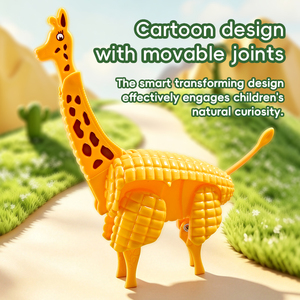 Jouets éducatifs transformables 2 en 1, du maïs à la girafe, avec articulations mobiles, design de dessin animé, jouets de puzzle pour enfants - Product Image 4