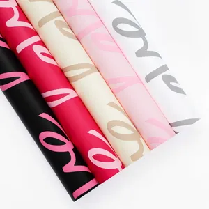 Fall In Color Luxury Best Selling Love Design Waterproof Printed Flower Wrapping Paper New Paper For Rose Bouquet Packaging