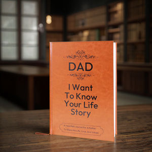 <span class=keywords><strong>Livre</strong></span> de souvenirs de papa personnalisé en format A5, couverture rigide, cadeau pour père, journal en cuir, reliure cousue, héritage familial, carnet, organisateur/planificateur - Product Image 1