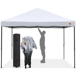 ABCCANOPY خيمة المظلة المحمولة الثابتة للسيارة التي تعمل باللمس الواحد خيمة pliante 3x3 قابلة للطي مع حقيبة حمل بعجلات