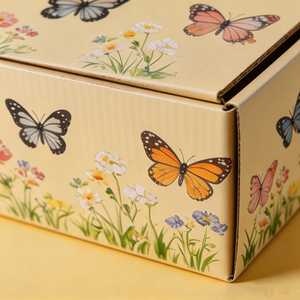 Caja <span class=keywords><strong>de</strong></span> Cartón Corrugado Kraft Personalizada, Amarilla Vintage, Impresión a Doble Cara, Tipo Avión, para Envíos y Embalaje <span class=keywords><strong>de</strong></span> Regalos - Product Image 2