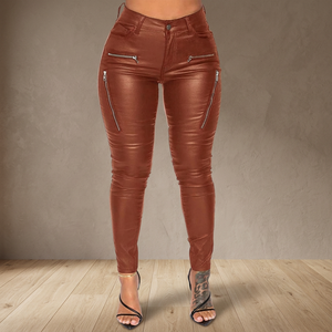 Pantalons cargo en cuir pour femmes et hommes de qualité supérieure, devant plat, tissu en toile respirant, designs personnalisés, service OEM, haute qualité, vintage - Product Image 1