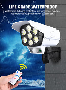 <span class=keywords><strong>Lampe</strong></span> murale de sécurité de surveillance extérieure étanche IP65 avec simulation de caméra, 77 LED, capteur de mouvement <span class=keywords><strong>solaire</strong></span> - Product Image 2