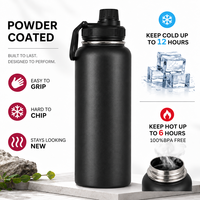 Bouteille d'eau sport personnalisée 12oz 16oz 18oz 22oz 25oz 32oz 40oz 64oz à large ouverture en acier inoxydable isolé OEM