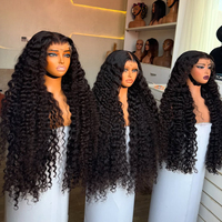 Perruques en cheveux humains couleur naturelle 13x4 13x6, cuticules entièrement alignées, cheveux vierges indiens non traités, bouclés profonds, transparentes
