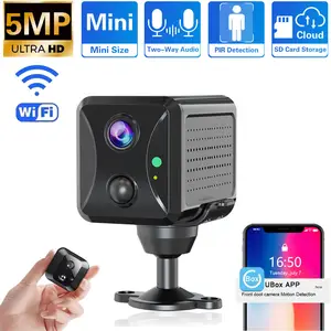 Ubox Mini Ip Camera 5mp Wifi Solar Power Rechargeable Battery Indoor Home Cctv Monitor Security Protection Surveillance Video