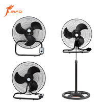 Ventilateur industriel 3-en-1 de 18 pouces à commande mécanique, ventilateur sur pied à trois utilisations avec tête inclinable réglable pour magasin et extérieur