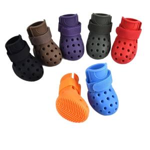 Chaussures pour chiens en silicone souple antidérapant, écologiques, tendance hivernale, motif uni, anti-rayures, accessoires vestimentaires pour animaux de compagnie - Product Image 5