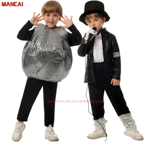 Disfraz <span class=keywords><strong>de</strong></span> Halloween, Navidad, superestrella, <span class=keywords><strong>cantante</strong></span>, trajes <span class=keywords><strong>de</strong></span> baile, niños, 80s, Hip Hop, escenario, Cosplay, Michael Jackson, pantalones, conjuntos superiores - Product Image 1