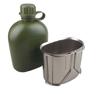 Échantillon gratuit Cantine tactique supérieure 1 L en aluminium avec couvercle camouflage vert et noir - Product Image 2